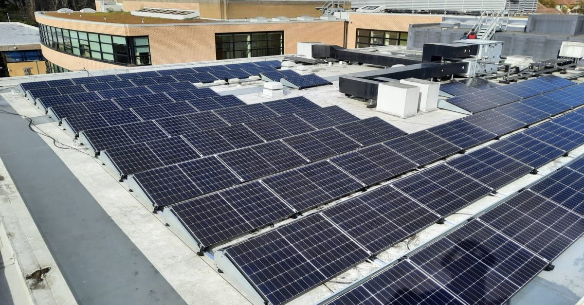 Commercial solar panel installation